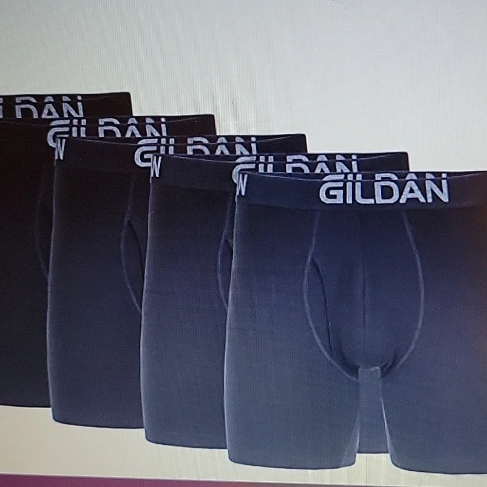 Gildan Men's Boxer Briefs 100% cotton stretch 5 pair multipack Black Medium NEW…